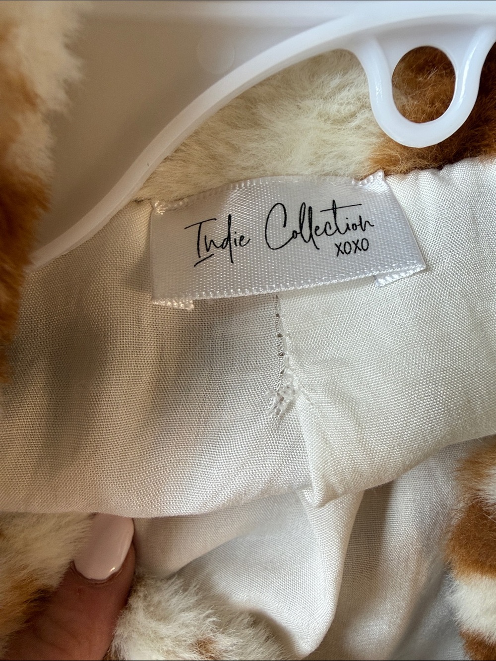 Cozy Cowprint Teddy Jacket in Brown & White - Picture 4 of 4